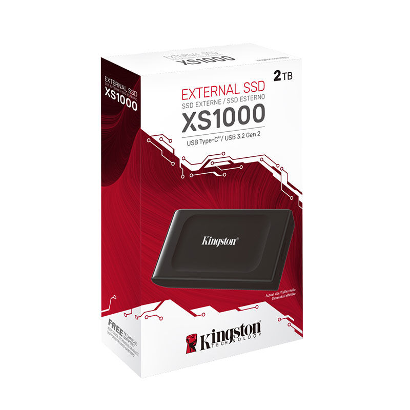 Kingston XS1000 2TB USB 3.2 Gen 2 Mini Siyah Taşınabilir SSD