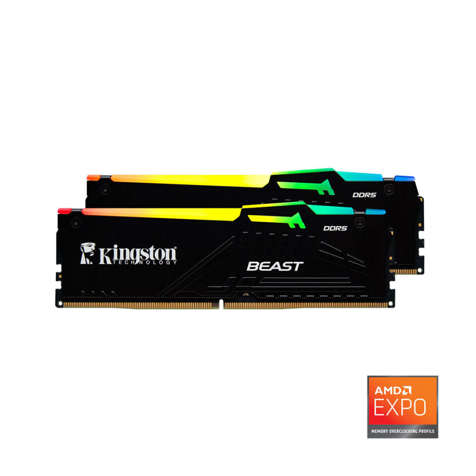 Kingston Beast RGB Expo 64GB DDR5 6400MHz CL32 Masaüstü Performans Ram Kit (2x32GB)