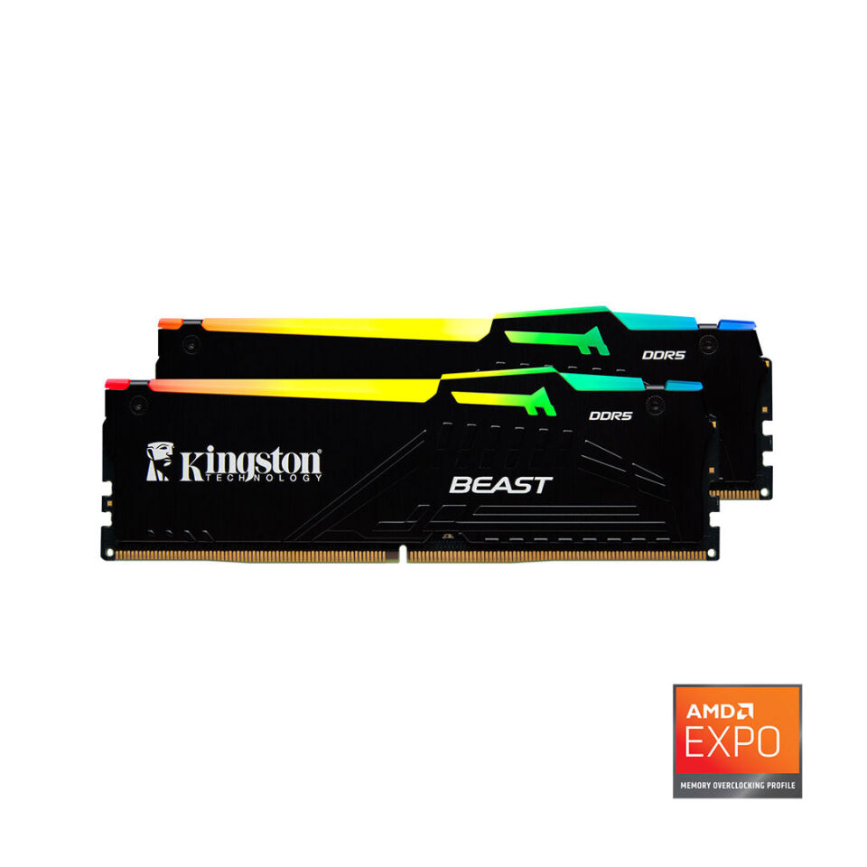 Kingston Beast RGB Expo 64GB DDR5 5600MHz CL36 Masaüstü Performans Ram Kit (2x32GB)