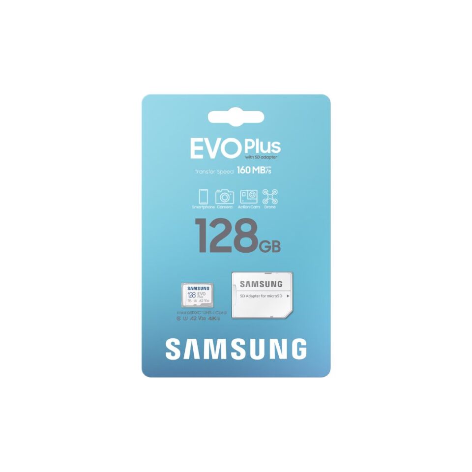 Samsung 128GB Evo Plus SDXC Class 3 (U3) UHS-I microSD Hafıza Kartı