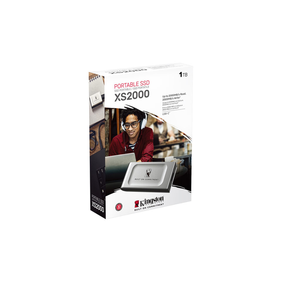 Kingston XS2000 1TB USB 3.2 Gen 2.2 Type C Mini Gri Taşınabilir SSD