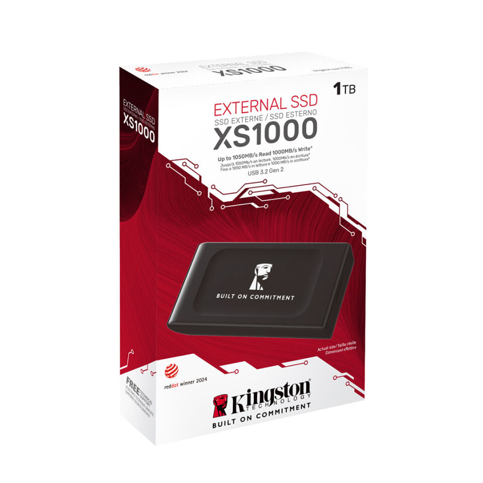 Kingston XS1000 1TB USB 3.2 Gen 2 Mini Siyah Taşınabilir SSD