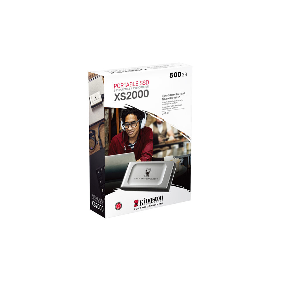 Kingston XS2000 500GB USB 3.2 Gen 2.2 Type C Mini Gri Taşınabilir SSD