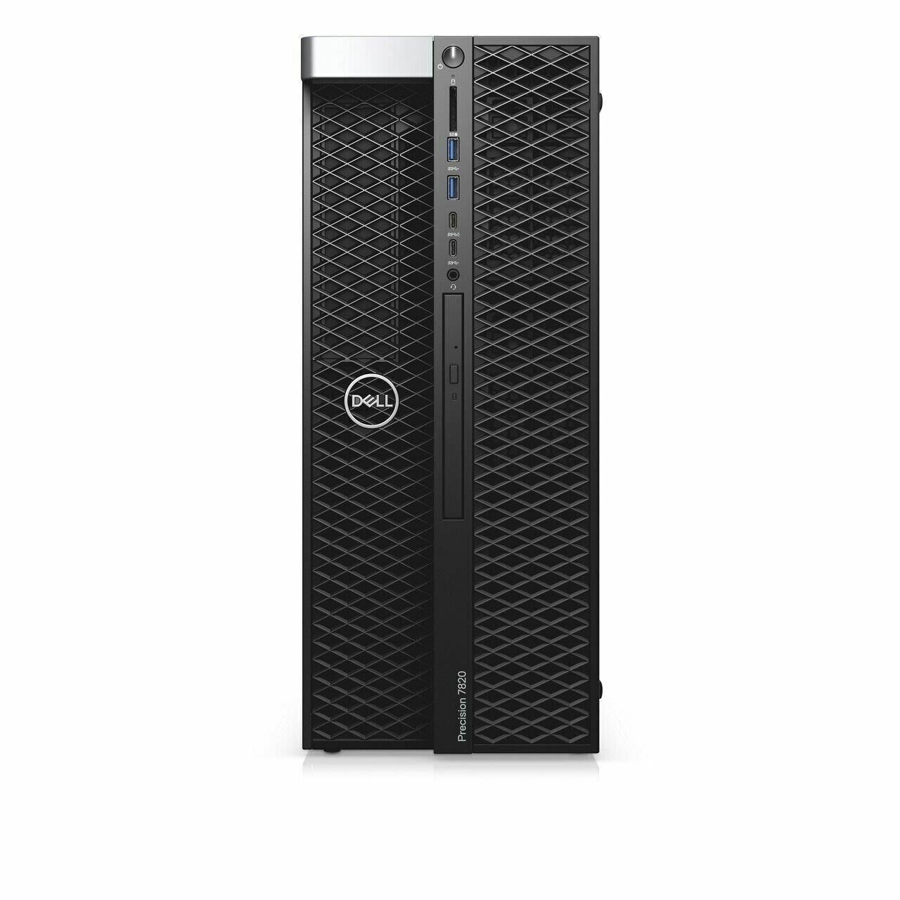 Dell Precision T7820 Tower Workstation Ekran Kartlı 2 x Intel Xeon Silver 4210R 2.4GHz,(3.2GHz Turbo, 10C, 9.6GT/s 2UPI,13.75MBCache,HT(100W) DDR4- 2400 2nd) 512 GB M.2 SSD 32 GB RAM RTX A2000 EKRAN KARTI