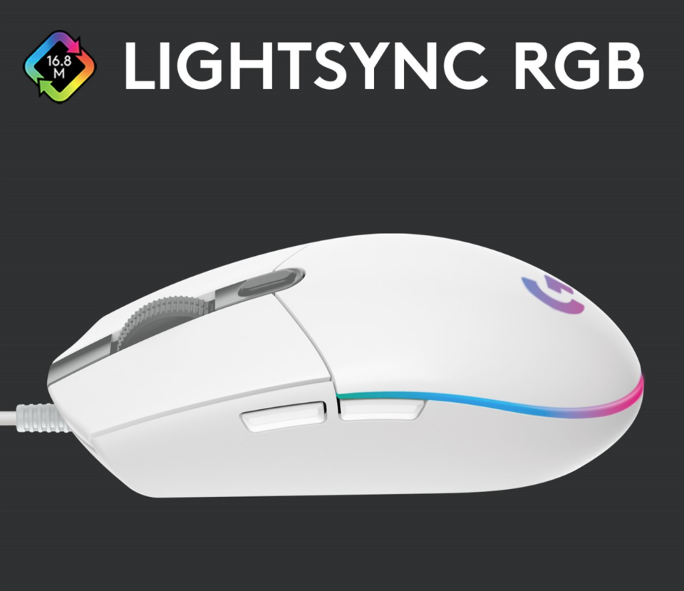 LOGITECH G G102 LIGHTSYNC RGB AYDINLATMALI 8.000 DPI KABLOLU OYUNCU MOUSE BEYAZ