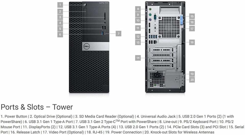 OptiPlex 5080 MT Core i5-10500 8GB Ram  256GB SSD Win10Pro